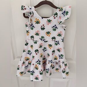 Janie and Jack Floral Ruffle Ponte Dress - Size 3